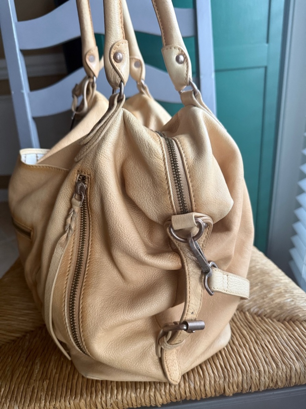 We The Free Emerson tote Italian straw Leather Hobo with Braided Accents - Picture 5 of 16